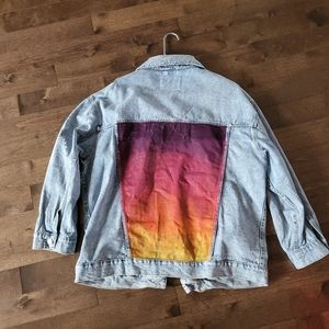 A coat jeans handmade painting sunset large refuge denim